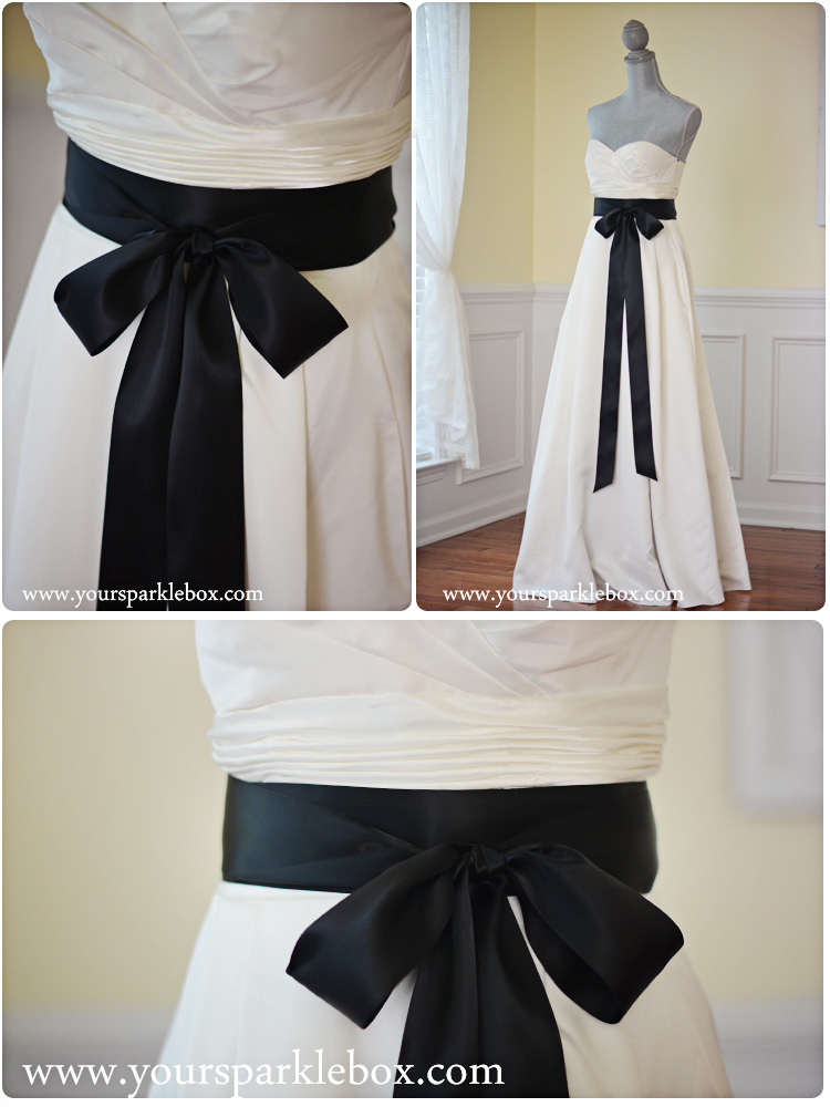 Black Bridal Sash by YourSparkleBox