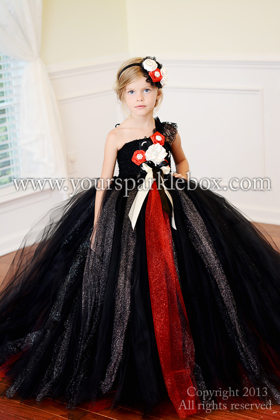 Black Glitter Tutu Dress by YourSparkleBox