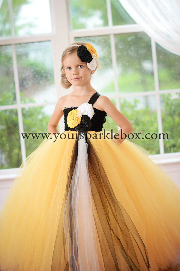Gold and Black Tutu Dress by YourSparkleBox