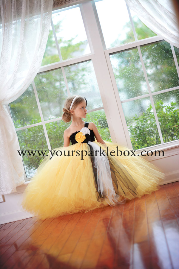 Gold and Black Tutu Dress by YourSparkleBox
