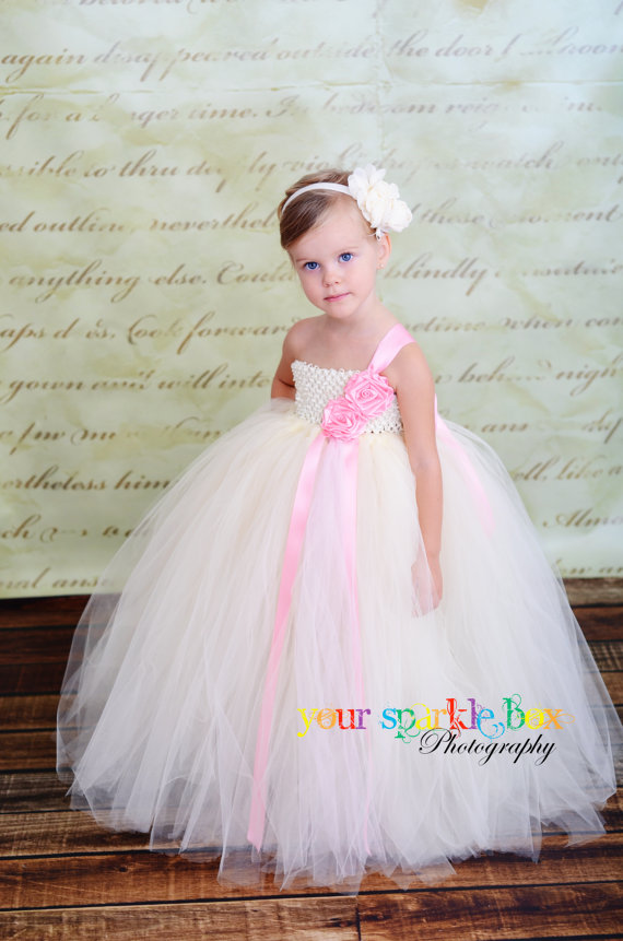 Ivory Pink Tutu Dress by Your Sparkle Box