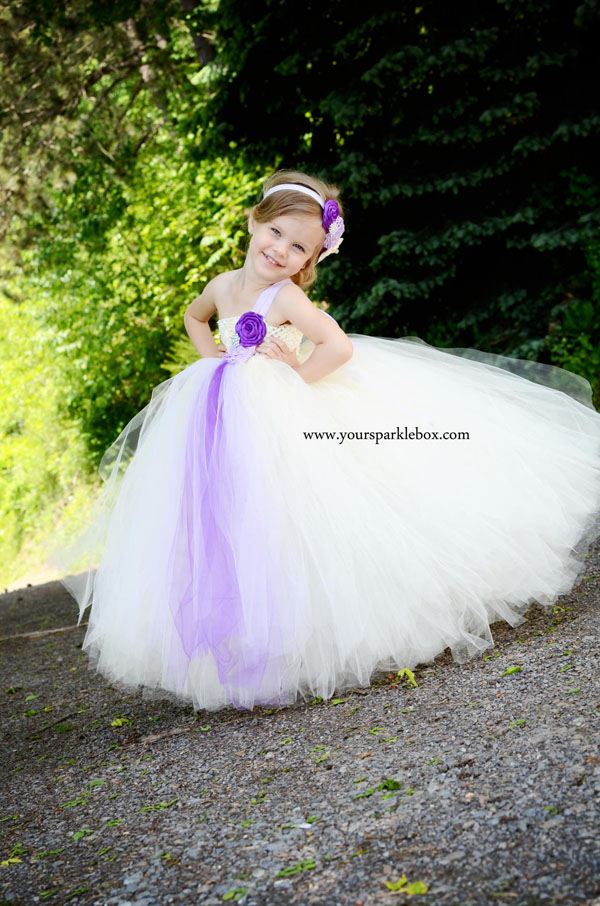 Ivory Lavender Purple Tutu Dress