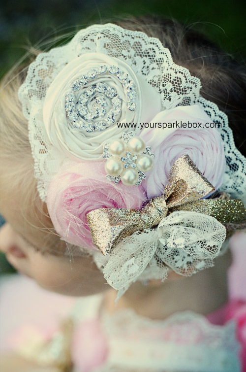 Pink Gold Vintage Headband by YourSparklebox