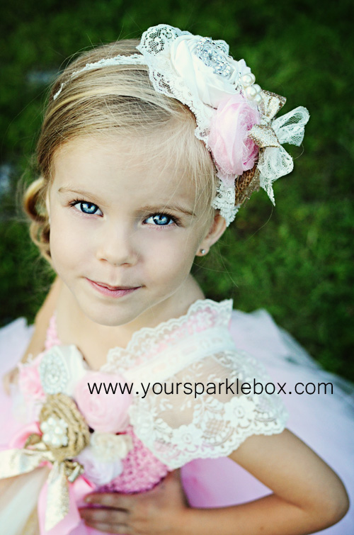Pink Gold Vintage Flower Girl Dress by YourSparklebox