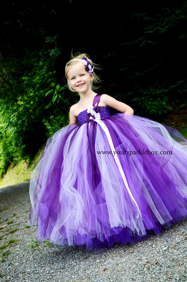 Purple Plum Flower Girl Dress