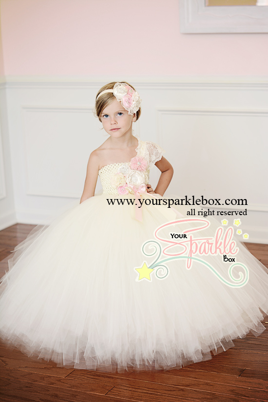 Ivory and Pink Vintage Beauty Tutu Dress