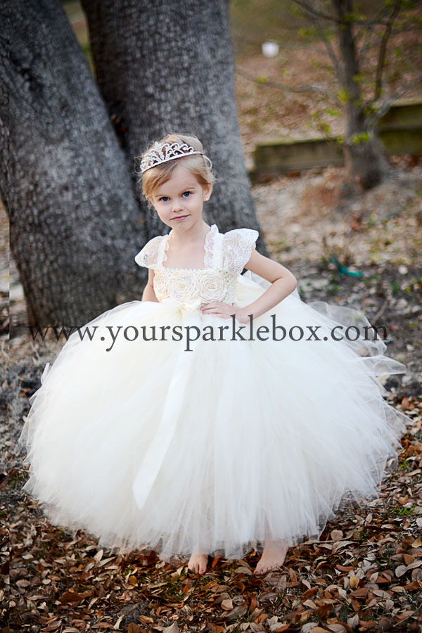 Simply Ivory Vintage Lace Tutu Dress