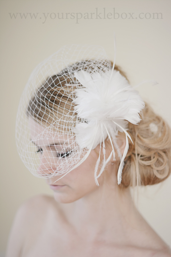 Vintage Style Feather Bridal Veil
