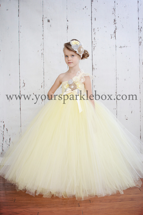 Pale Yellow Vintage Tutu Dress