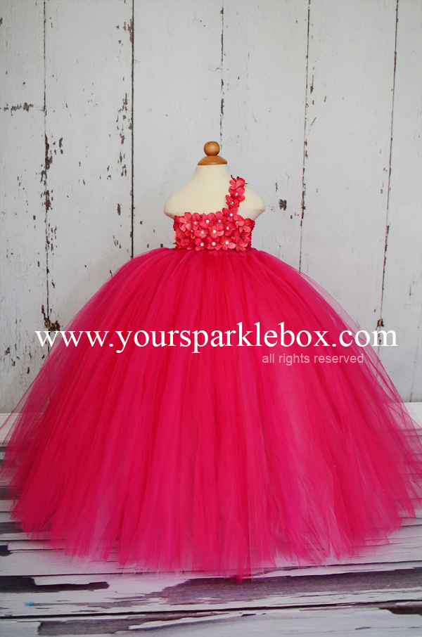 Fushcia Hydrangea Tutu Dress by YourSparkleBox